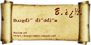 Buzgó Ádám névjegykártya