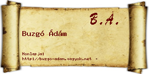 Buzgó Ádám névjegykártya